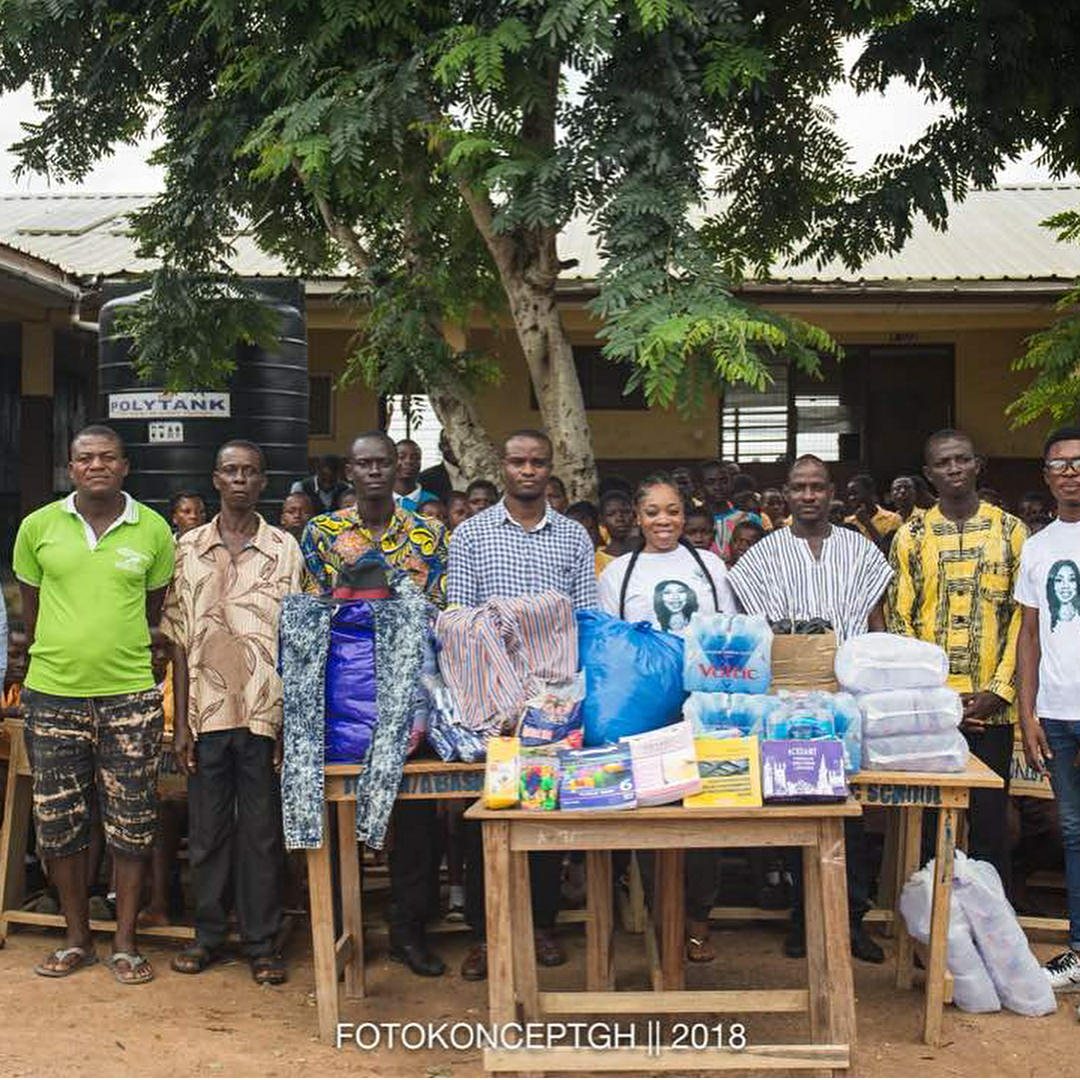 GIVING BACK TO SOCIETY! Moesha Boudong donates to Tebu M/A Basic School