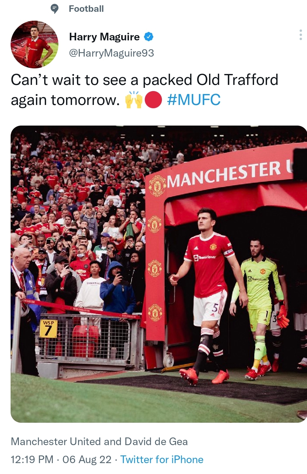 Maguire’s latest tweet angers Manchester United Fans